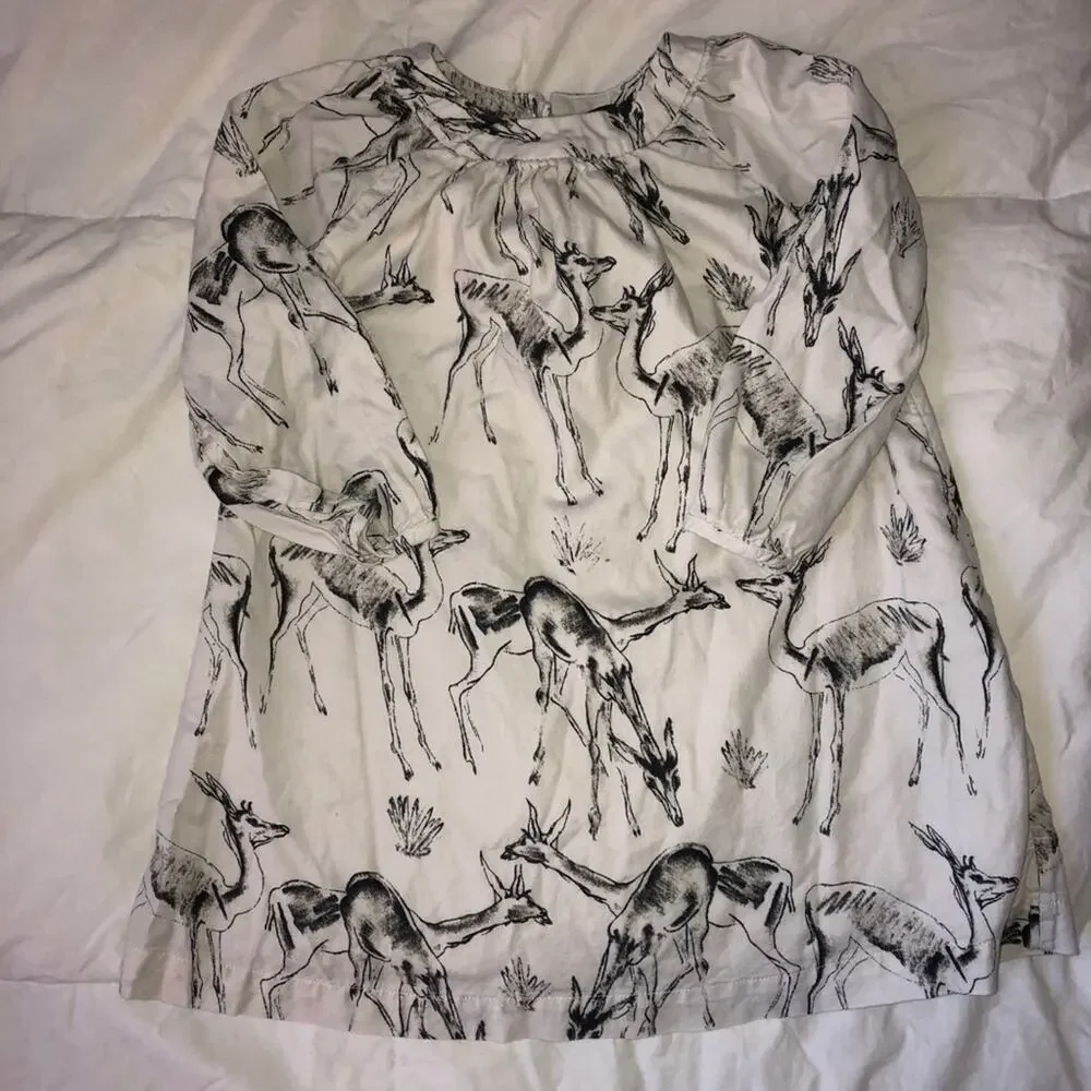 Gap Toddler Deer Dress Cream Size 4